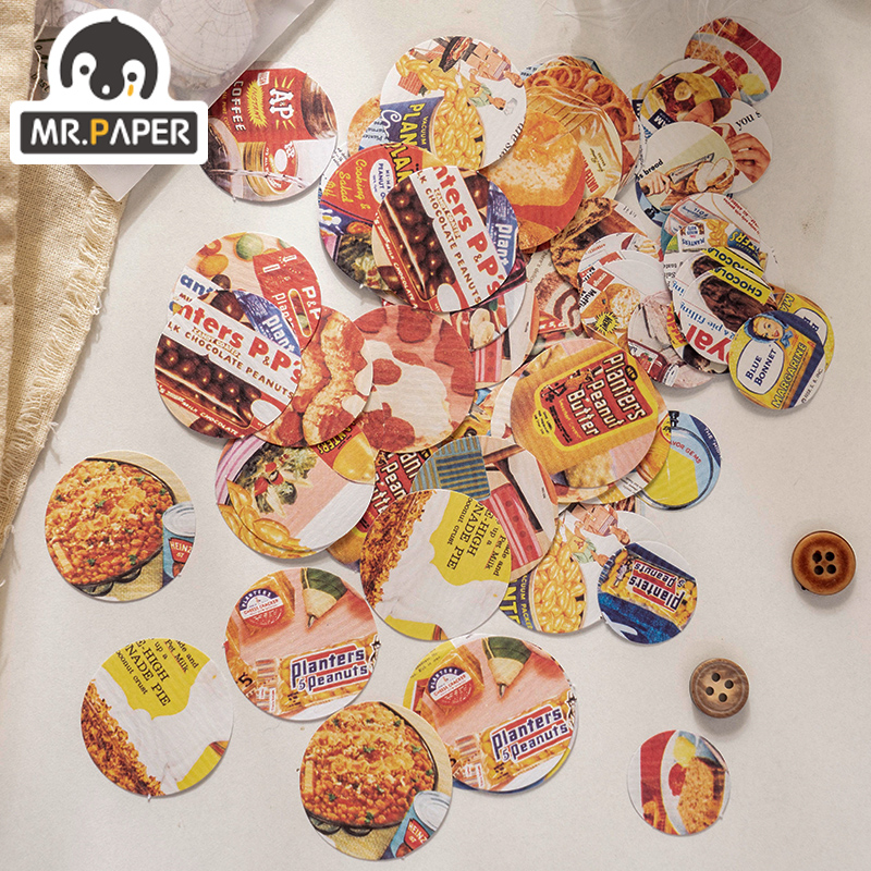 Mr.paper 8 bra dag tid knapp serie klistermärke pack original illustration klistermärke dekoration diy collage klistermärke