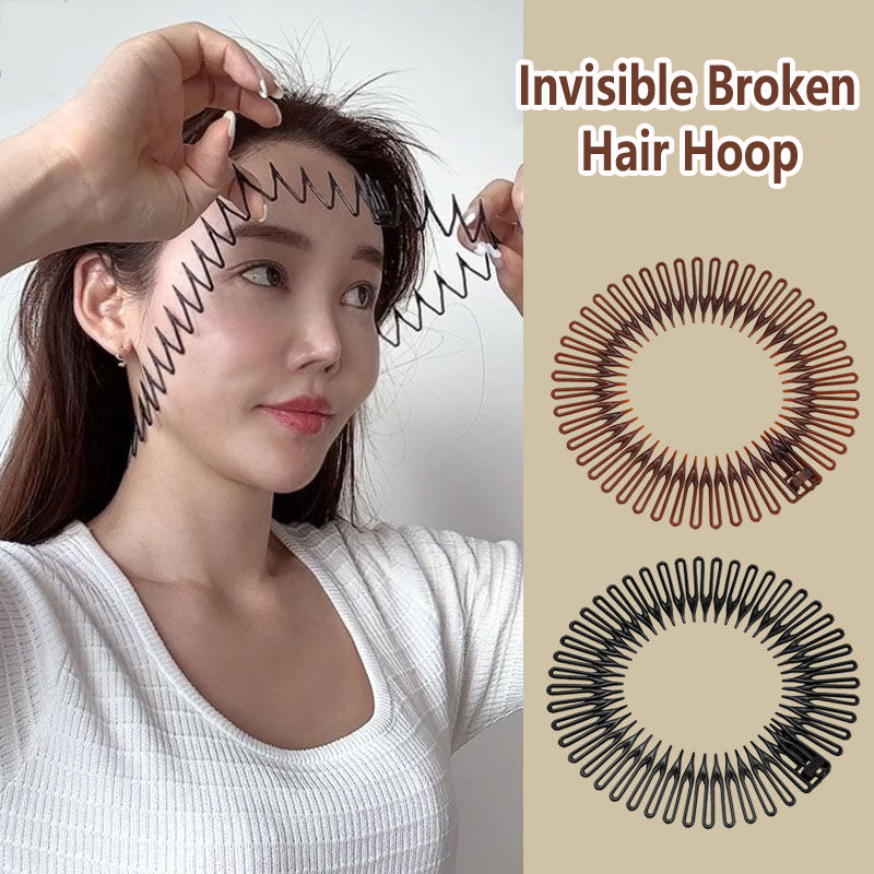 1 Pza/lote, horquilla Invisible para el cabello roto para mujer, círculo completo para adultos, peine Flexible elástico, diadema para dientes, Aro para el cabello, accesorios de estilismo