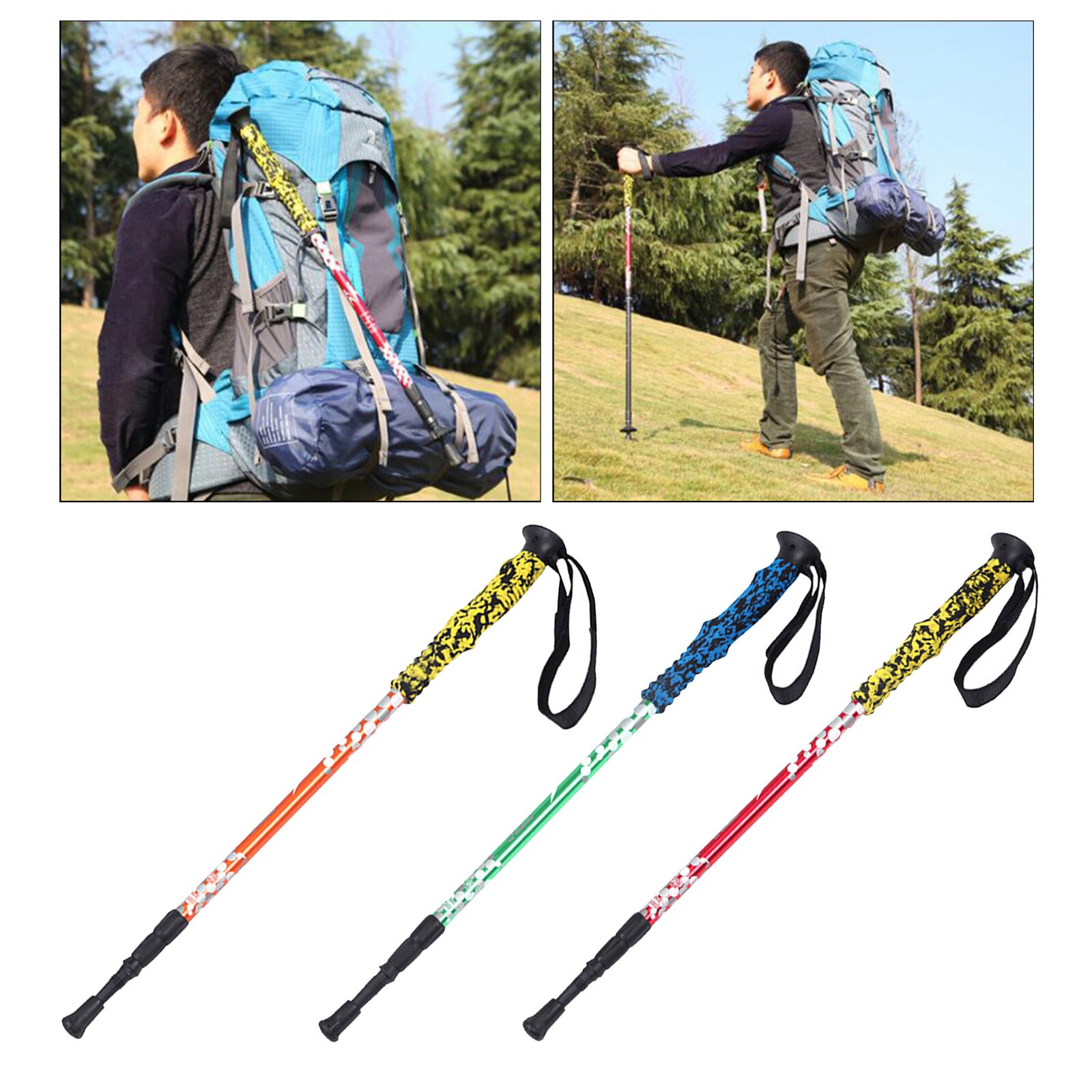 Trekking Poles Folding Hiking Stick Telescopic Hiking Poles Trekking Stick Walking Poles Nordic Walking Sticks