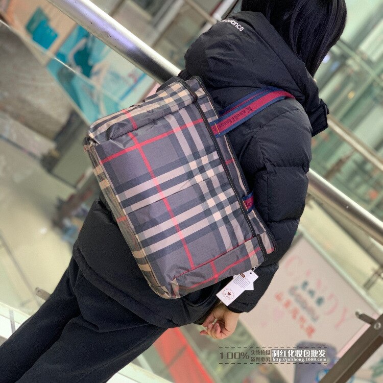 Fiore stampato Pieghevole Borsa Da Viaggio impermeabile Dei Bagagli del Duffle Sacchetto di Casual Borsoni Grande Week-End Viaggio Turistico Borsa: Brown