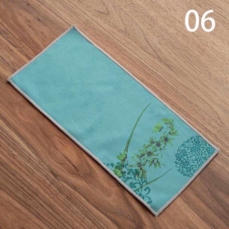 Painted Tea Towel Absorbent Rag Thickened Table Cleaning Chinese Tea Ceremony Household Kitchen Cleaning Towels Tea Accessories: 06