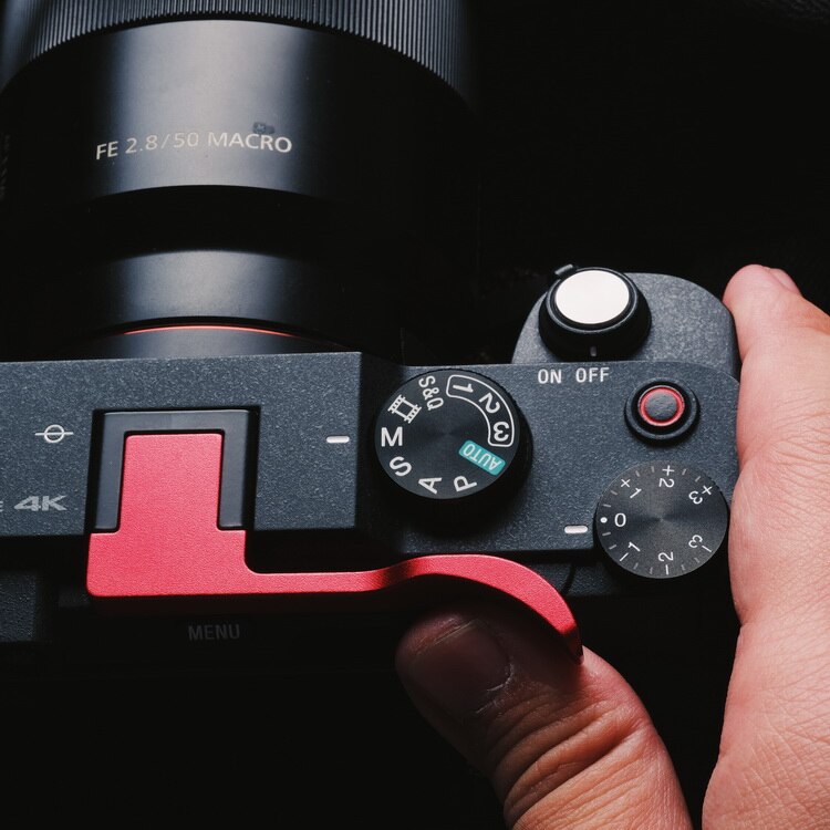 Aluminium Daumen Rest Finger Daumen Griff Heißer Schuh Abdeckung Für Sony A7C Kamera Zubehör: rot
