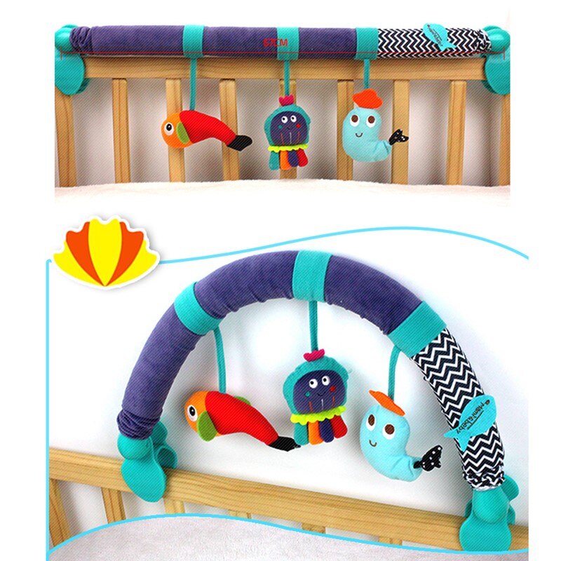 Sozzy rosa Baby kinderwagen Auto Clip drehmaschine bett hängen Rassel Glocke kaninchen plüsch spielzeug Sitz Nehmen Entlang Reise Bogen 25% aus