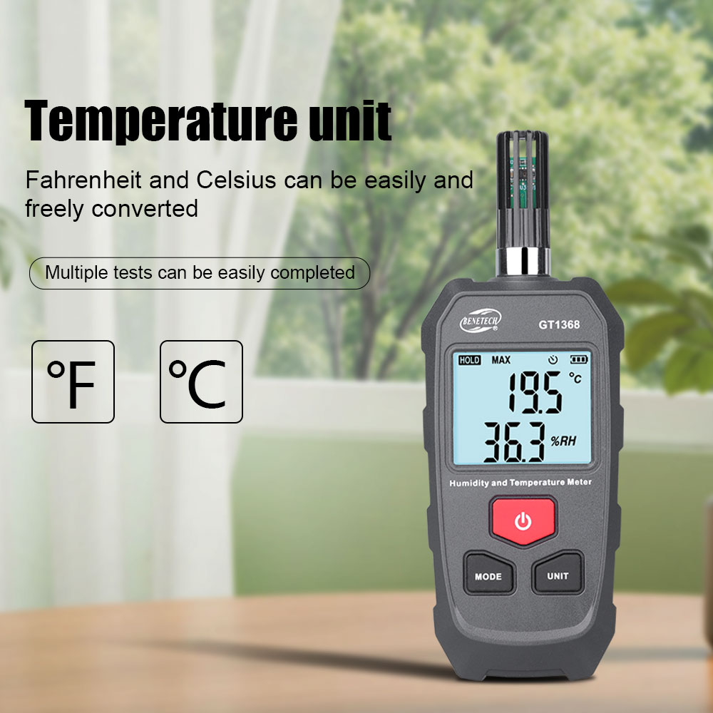 Digitales Temperatur- und Feuchtigkeitsmessgerät, tragbares Hygrometer, Temperaturtester, Außentemperatur- und Feuchtigkeitsmessgerät, Weersensor