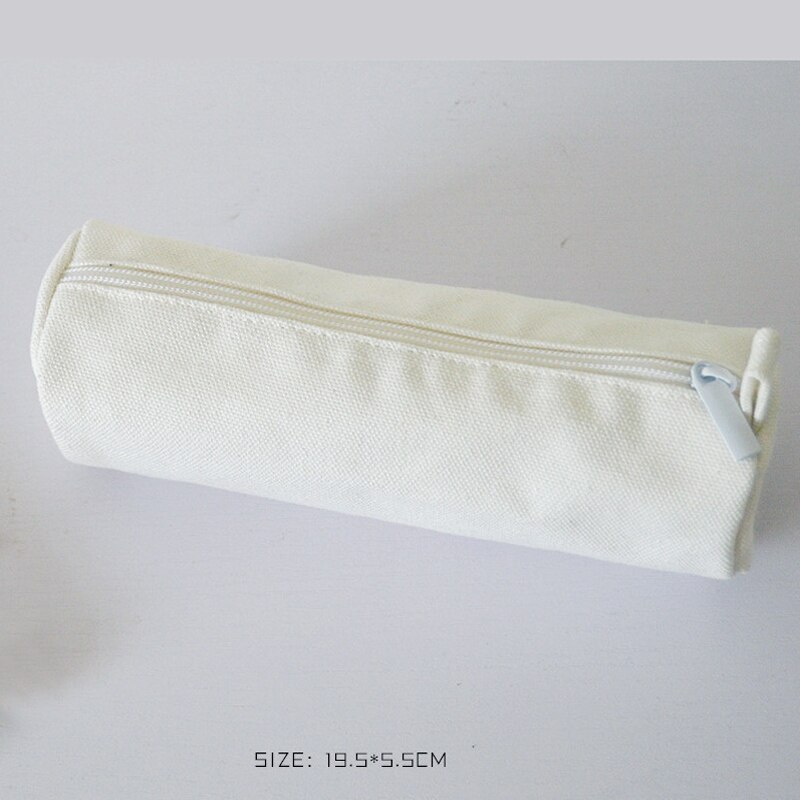 Prosty czarny biały piórnik materiały biurowe worek robić przechowywania szkolne o dużej pojemności materiał na płótnie piórnik: biały