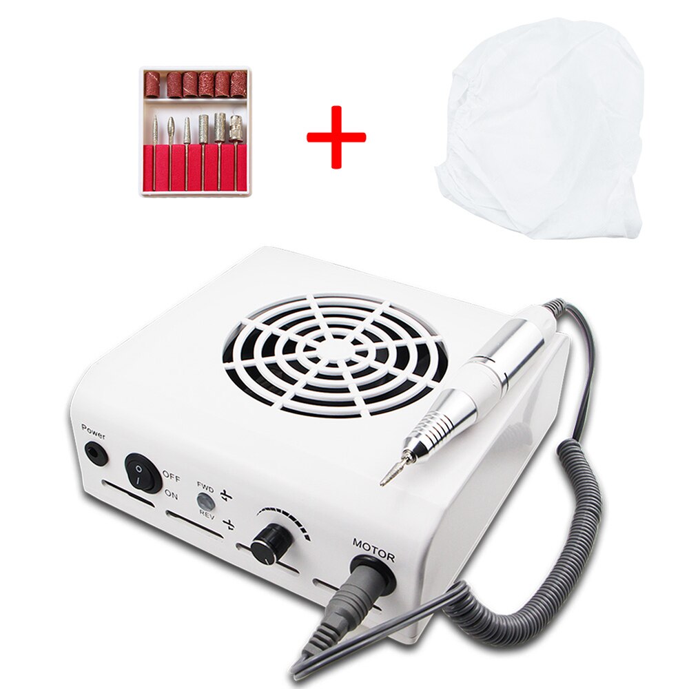 Ponceuse pour manucure, collecteur de poussière ongles avec poignée à vitesse réglable, ventilateur puissant pour Salon de beauté, 80W 2 en 1