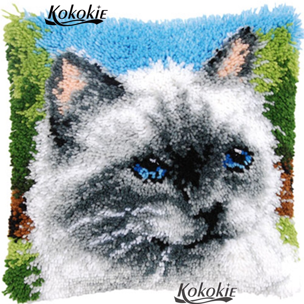 Handgemaakte 3d tapijt borduren tapijt kruissteek kussens katten kussen Klink haak kits diy borduren handwerkpakketten