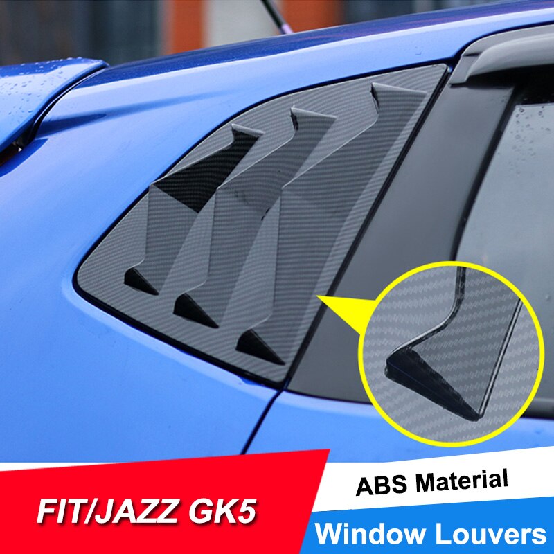 Jncforurc Side Vent Window Louvre Auto Achter Kwart Spoiler Panel Voor Honda Fit Jazz 15 16 17 18 Abs stickers 2 Stks/set