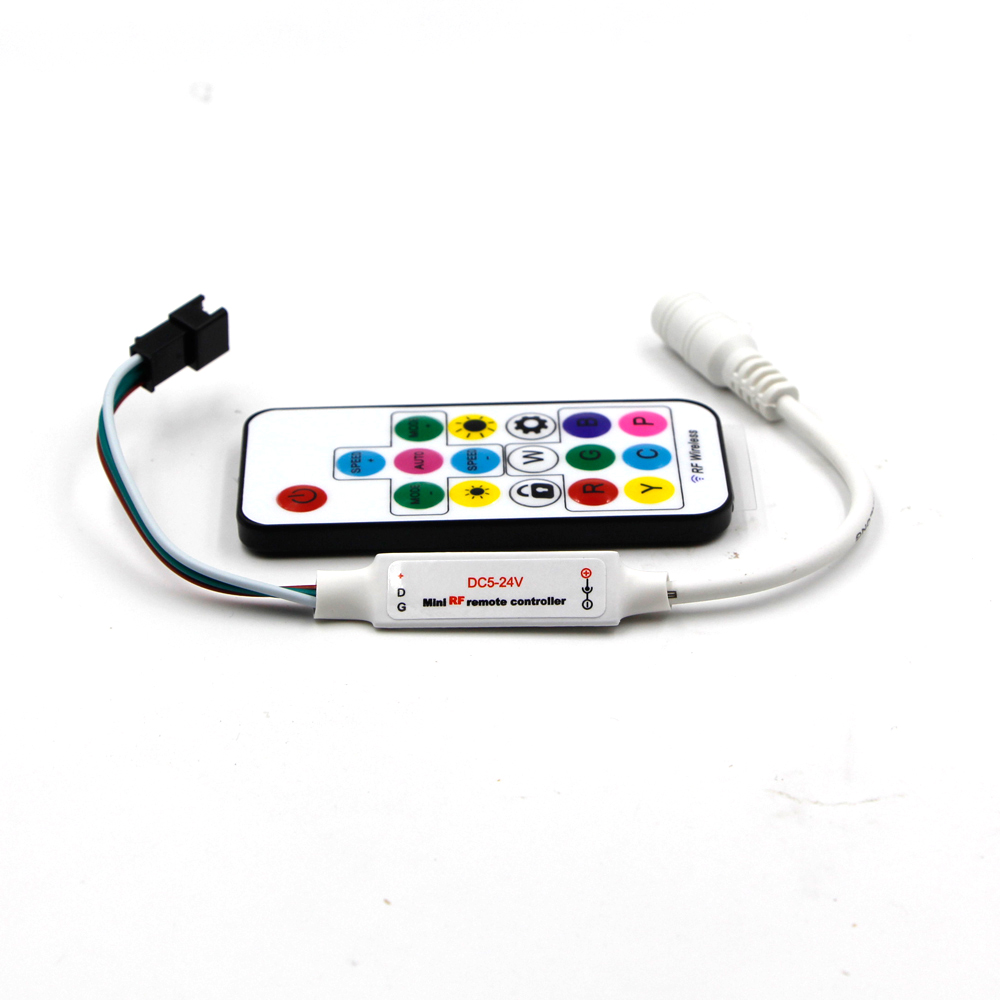 SP104E 17Key RGB Wireless Remote Mini RF LED Controller For WS2812 WS2811 Dream Color 5050 LED Light Strip light DC 5V 12 24V