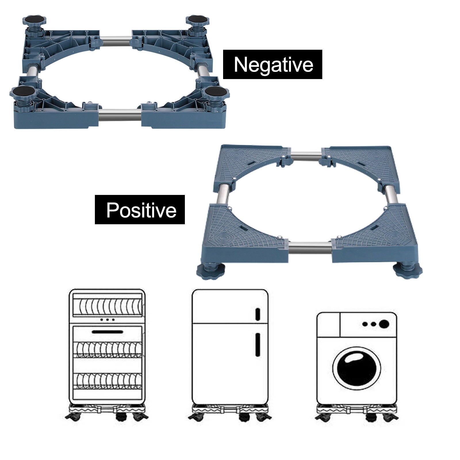 Washing Machine Stand Universal Mobile fridge Base Multi-functional Adjustable Base for Dryer Refrigerator Lifting Feet