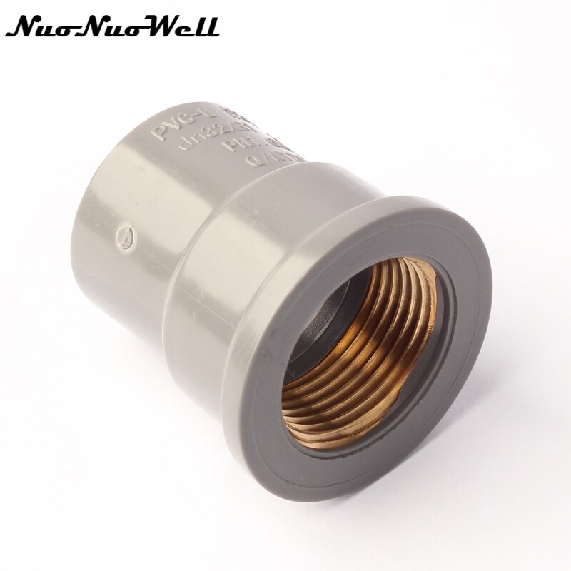 Inner Diameter 32mm X G 1'' Copper Female Thread Straight PVC Pipe Connectors Newest Garden Watering Tube Pipe Thread Joint