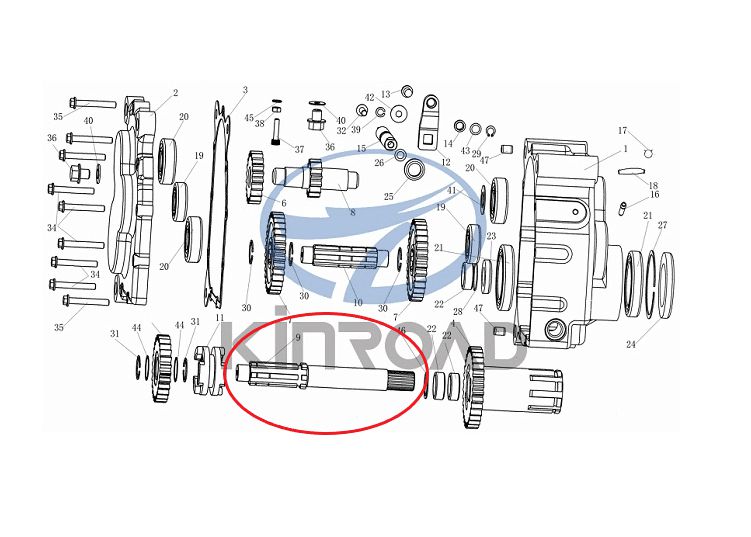 KINROAD 250CC GO KART doble piñón eje de caja de engranajes diámetro 26MM para modelo