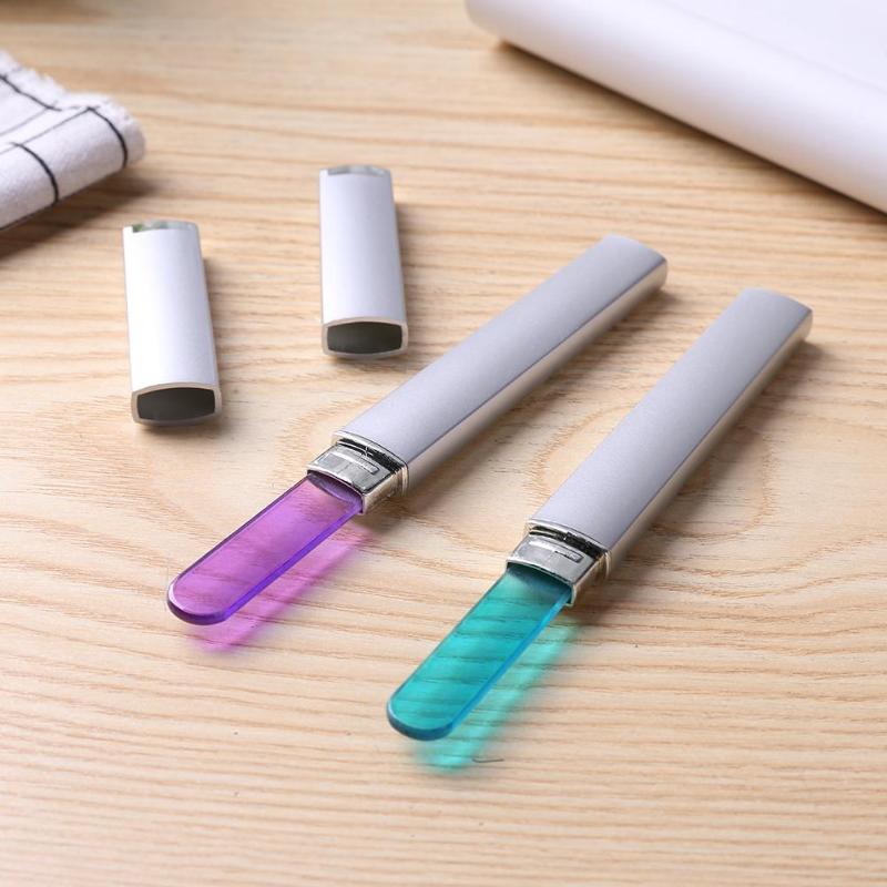 6pcs Colorful Crystal Glass Nail Art Files Polishing Grinding Manicure Pedicure Nail Salon Tools Nail Files With Storage Case