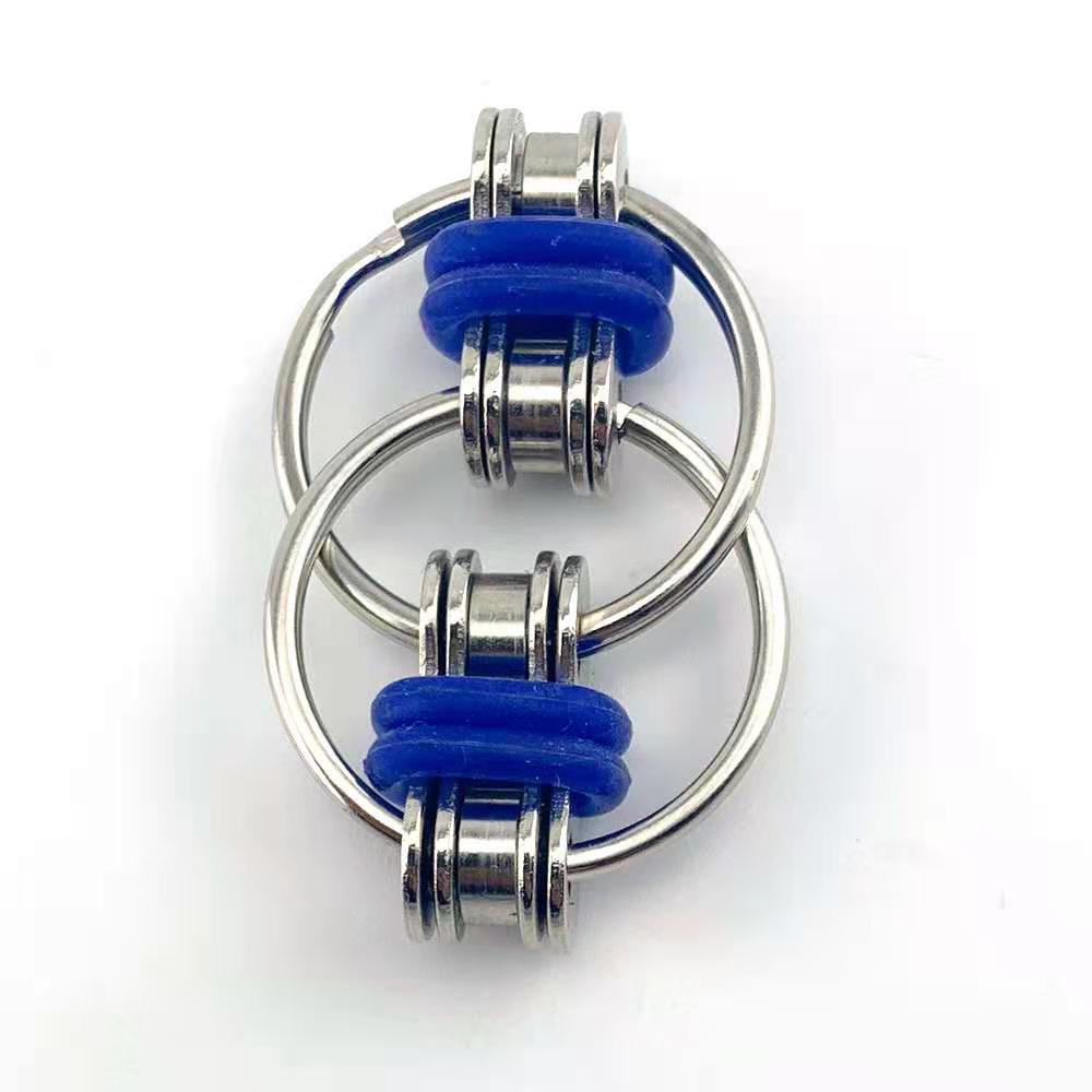 1Pc 5 Kleuren Grappig Creatief Speelgoed Fidget Speelgoed Bike Chain Fidget Speelgoed Voor Autisme Adhd Stress Handen Grappige Speelgoed voor Kinderen Gxe: Blauw