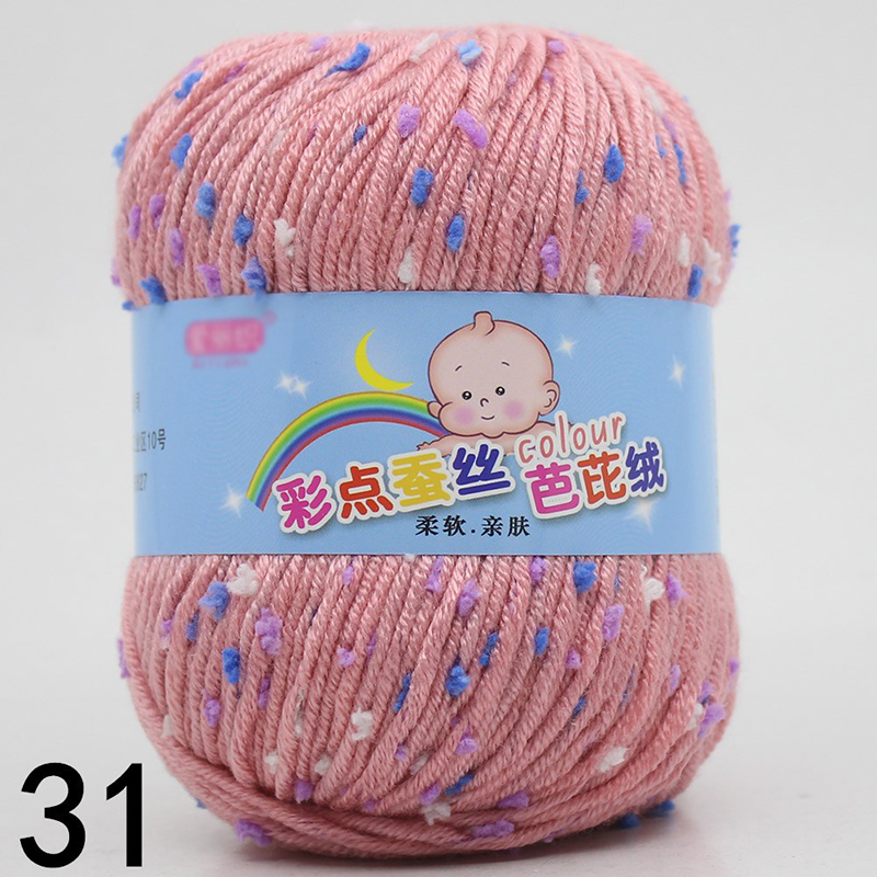 50g Acrylic Knitting Yarn with Colorful Dot Crochet Thread Chunky Wool Spot Pattern DIY Woven Hook Baby Sweater Sock Diaper: plum