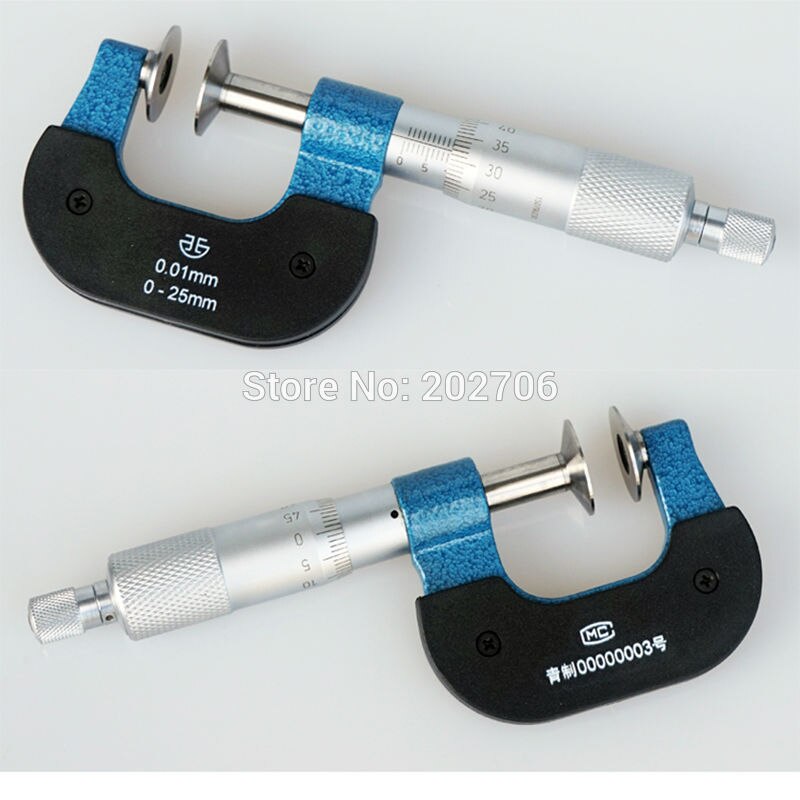 Xibei merkki 0-25mm levytyyppinen mikrometri hammaspyörän hammas mikrometrit levymikrometri