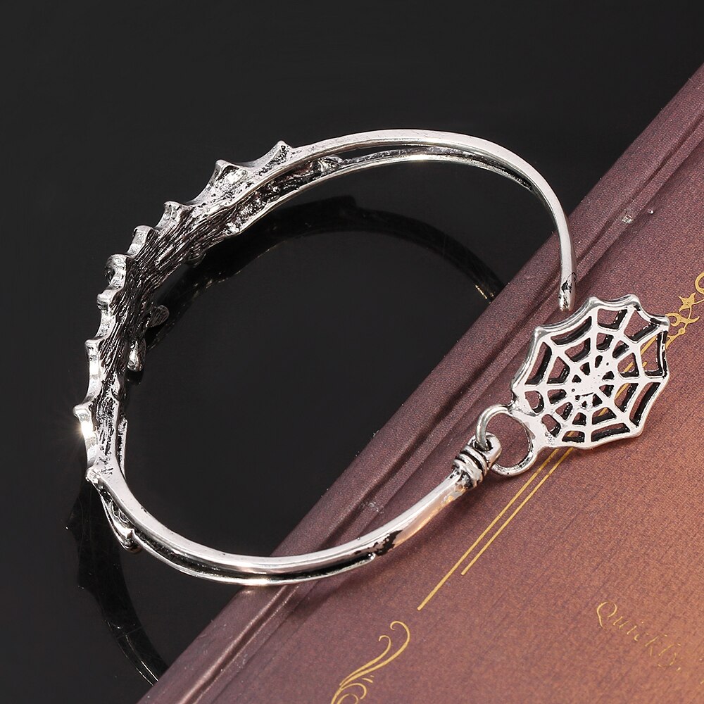 Gothic Vampire Bat Bracelet Women Men Spider Web Charms Cool Punk Halloween Jewelry Cosplay