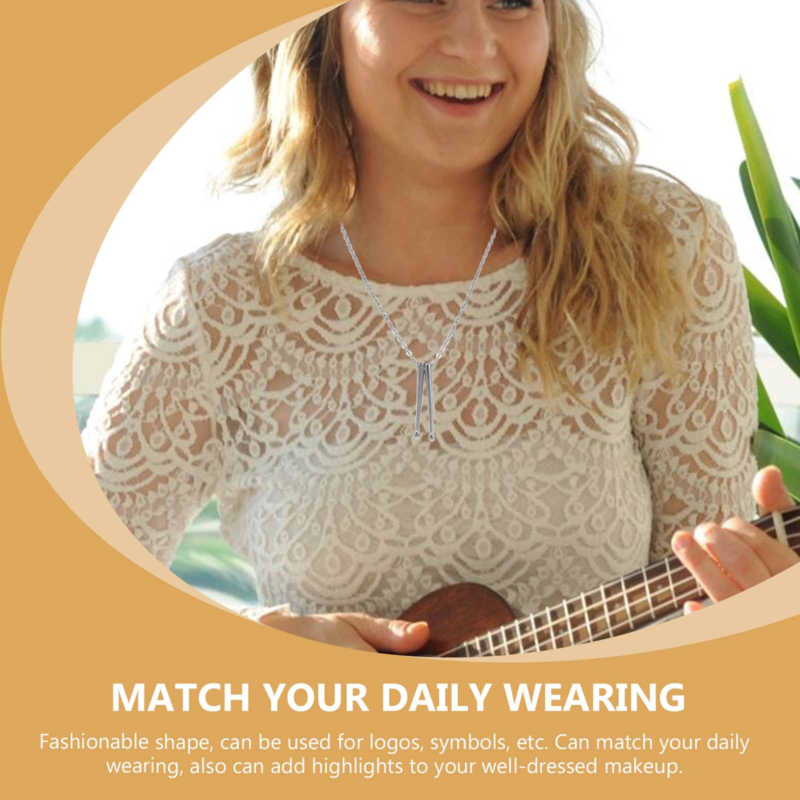 Halskette mit trommelstockanhänger aus titanstahl (auswahl)