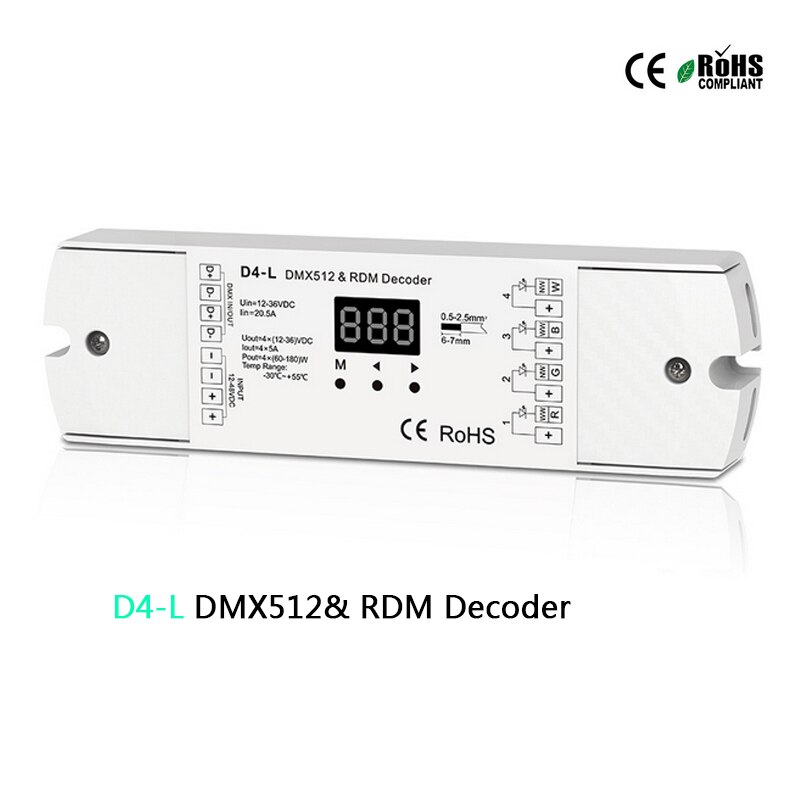 T11/T12/T13/T14 Panel táctil de 4 zonas RGB DMX512 Master y mando a distancia RF para un solo color/temperatura de color/RGB/tira led RGBW: D4-L