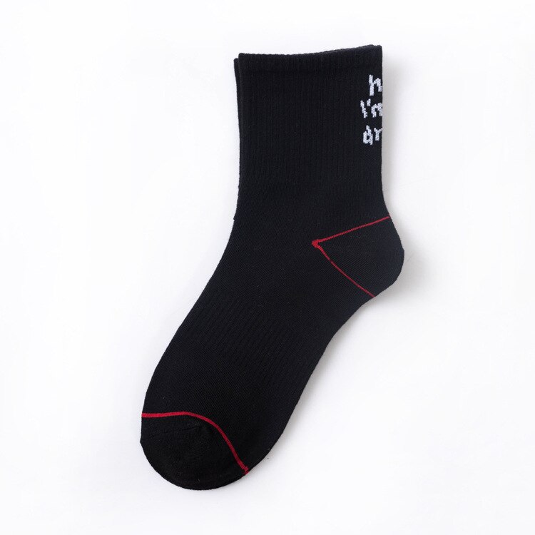 Kvinder sjove halajuku humoristiske ord trykt sokker hæle sokken hip hop street skateboard basket ball sokker unisex crew: 3