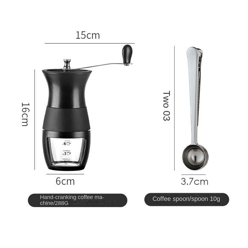 Coffee Bean Grinder Hand Grinder Coffee Machine Home Small Fresh Grinder Hand Grinder Set Birthday Year Box: Grinder x clip spoon