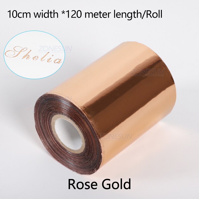 ZONESUN 10cm Rollen Heißer Folie Stanzen Papier Wärme Transfer Eloxiert vergoldet Papier für Leder PU Brieftasche Heißer folie stanzen handwerk: Rose Gold