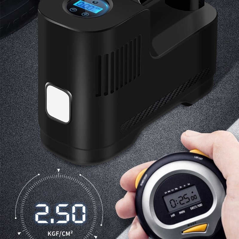 Portable Car Air Compressor Auto Motorcycle DC 12V LED Light Digital Tire Inflator Air Pump