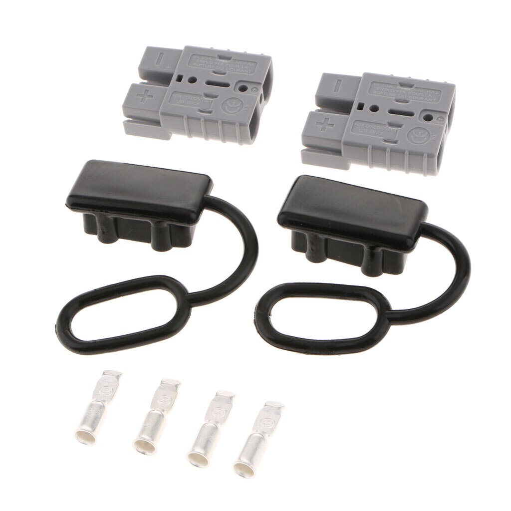 50A Battery Quick Disconnect Connector Plug Kit Trailer Winch Connector Gray