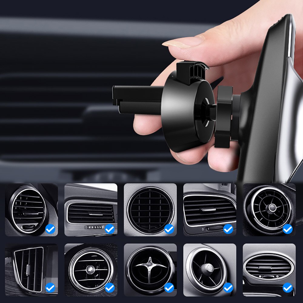 Wireless Car Charger 15W Qi Fast Charging Auto-Clamping Air Vent Mount for iPhone Samsung
