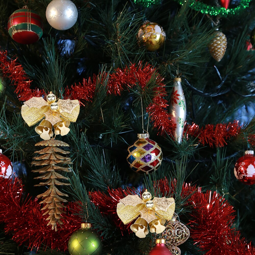 6 stuks kerststrik decoratieve stof mini strik knopen boom strik decoratie prachtige kerstboom strikken