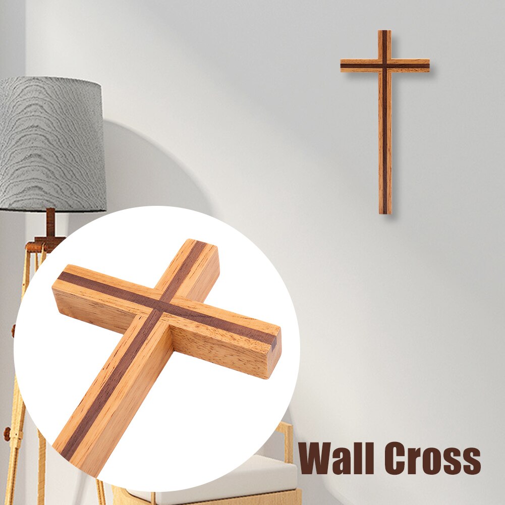 Rubber Houten Craft Solid Elegante Mysterieuze Eenvoudige Zegen Opknoping Ornament Christian Stijl Home Decor Muur Kruis Kerk