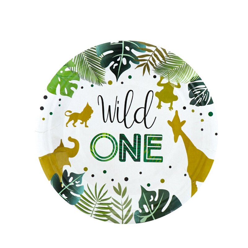 Wild Party WILD ONE Birthday Party Themed Cutlery Set Paper Plates &amp; Cups