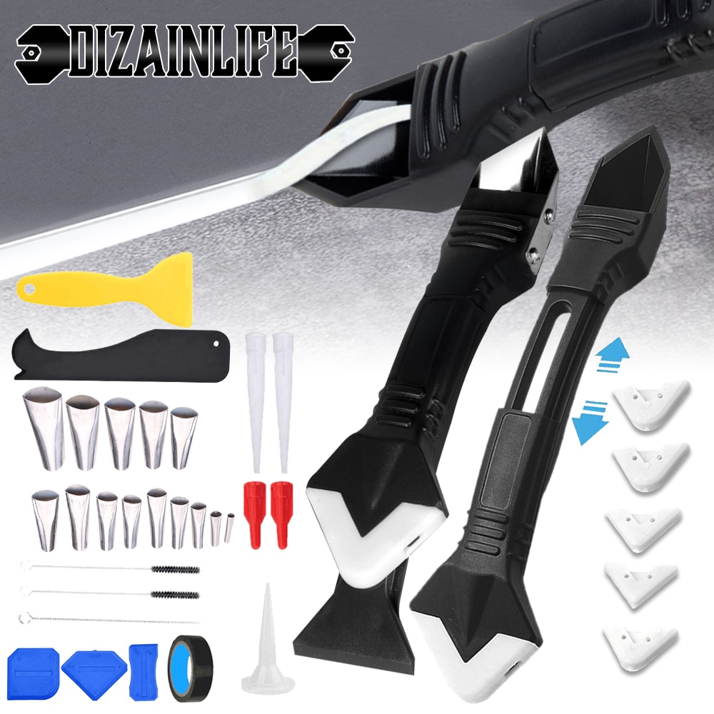 3 IN 1 Silicone Remover Caulk Finisher Peel Sealant Smooth Scraper Glass Glue Angle Scraper Tile Caulk Cleaner Angle Seam Shovel