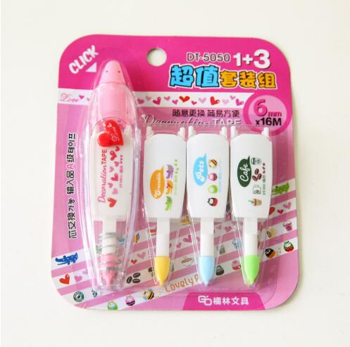 Cinta de corrección decorativa Kawaii de varios patrones, Corrector para diario, papelería, suministros escolares, accesorios: 22