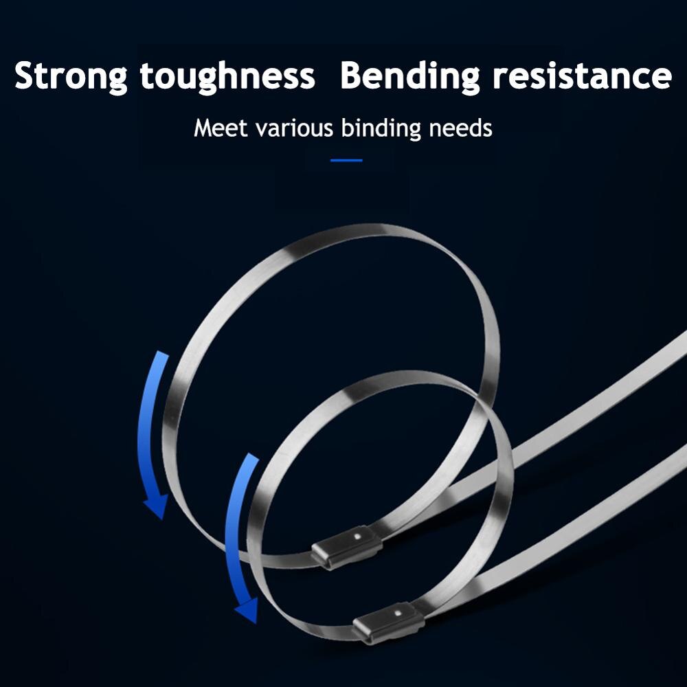 100PCS Multi-Purpose Locking Cable Metal Zip Ties Stainless Steel Cable twist Ties Locking Metal Zip-Exhaust Wrap Coated