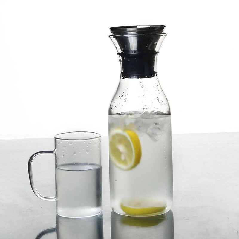 Glass Cold Kettle Bottle Water Pot Transparent Heat Resistant Juice Teapot Pitcher Water Jug Soft Drinkware Ice Dispenser Jarra