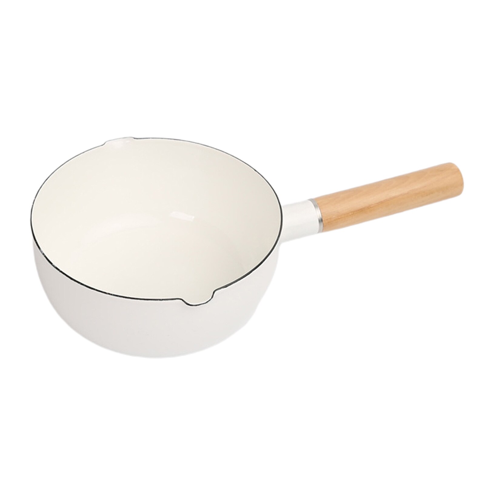 1.5L Enamel Milk Pan Cookware Non Stick White Milk Pot Saucer for Home Stoves All stoves , Including Induction