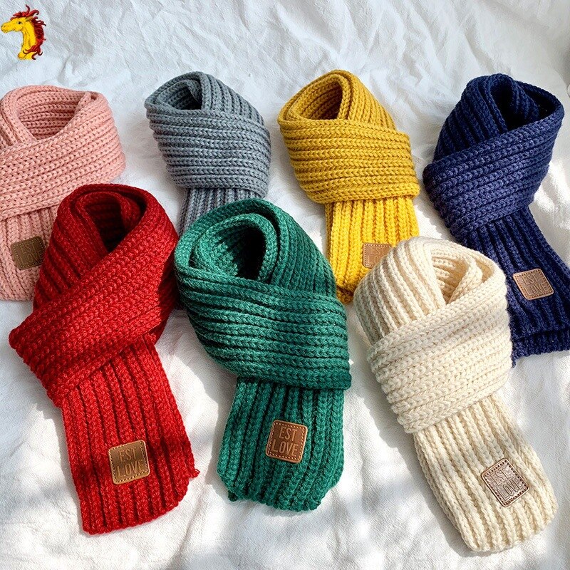 Bufanda de invierno para niños, abrigo de cuello para niño y niña, envoltura de cuello de bebé de lana cálida, cuello de punto para bebé de otoño