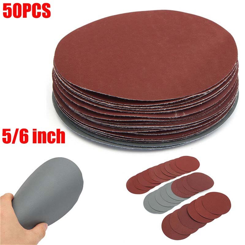 50Pcs 5/6 Inch Round Sandpaper Disk Sand Sheets 120/150mm 600-3000 Grit Hook Loop Sanding Disc For Sander Grits Abrasive Tools