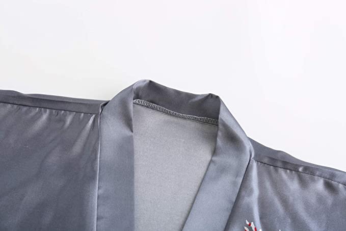 Bata de satén de seda para boda, bata de dama de honor, albornoz Floral, Kimono corto, bata de noche, bata de baño, bata de para mujer