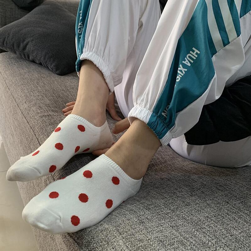 5 pairs/Lot Women's Short Socks Pack Cute Heart Lovely Kawaii Dot Sweet Cotton Socks Women Ankle Socks Casual Sox