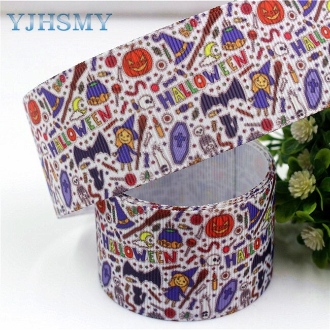 Yjhsmy c -17817-670,38 mm 5 yards halloween termisk transfer trykt grosgrain bånd,tøj tilbehør gør-det-selv pakke materiale: C -17817-678