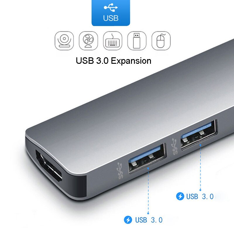 Usb c hub para hdmi otg thunderbolt 3 usb tipo c doca divisor usb 3.0 com pd para macbook pro/ar 13 2021 USB-C extensor