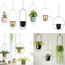 Hanging Flower Pot Chain Set - 2 Pcs Metal Iron Basket Hanger - Wall Mount Balcony Decor