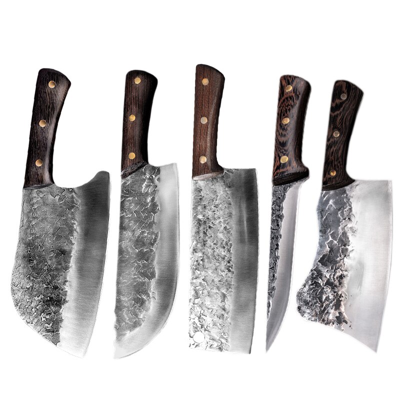 Chinese Knife Set High Carbon Steel Forging Knives SETS Forging Hand-Made Craft Full Tang Butcher Cooking Kitchen Accessories