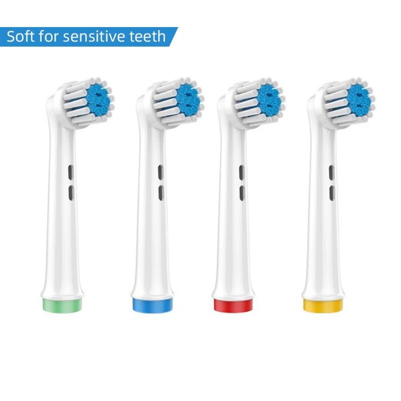Têtes de brosse à dents électrique à poils Dupont, 4 pièces, blanchiment des dents, nettoyage quotidien, nettoyage précis, soins doux, fonction pour Oral B: Ivoire