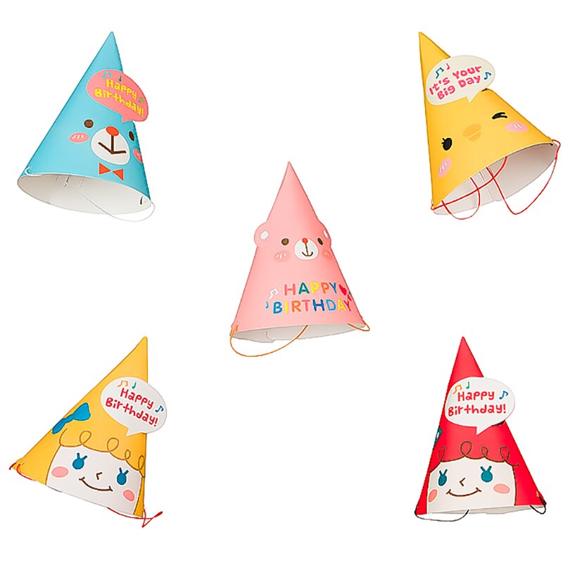 Sombreros de de cumpleaños de animales de dibujos animados de papel para niños, mascotas, adultos, celebración divertida, de cumpleaños, manualidades DIY, suministros para fiestas S00229