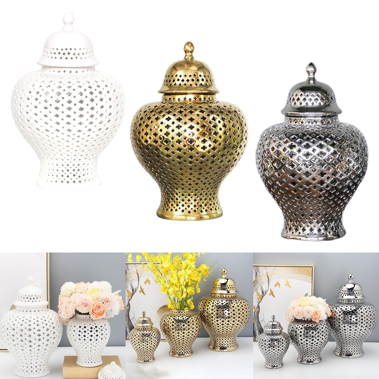 Decorative Ceramic Ginger Jar Home Decor Flower Vase Porcelain Storage Jar