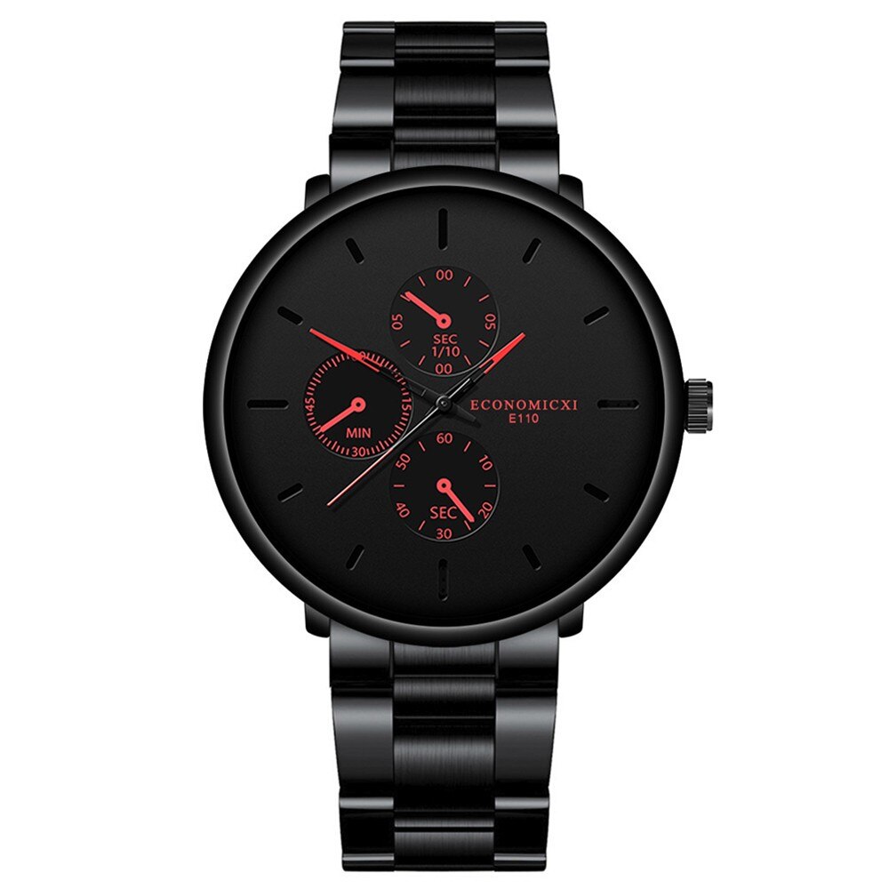 Zwarte Business Horloge Mannen Mode Staal Zwarte Wijzerplaat Grote Wijzerplaat Horloge Mannelijke Klok Dropshippingmontre Homme Relogio Masculin: C