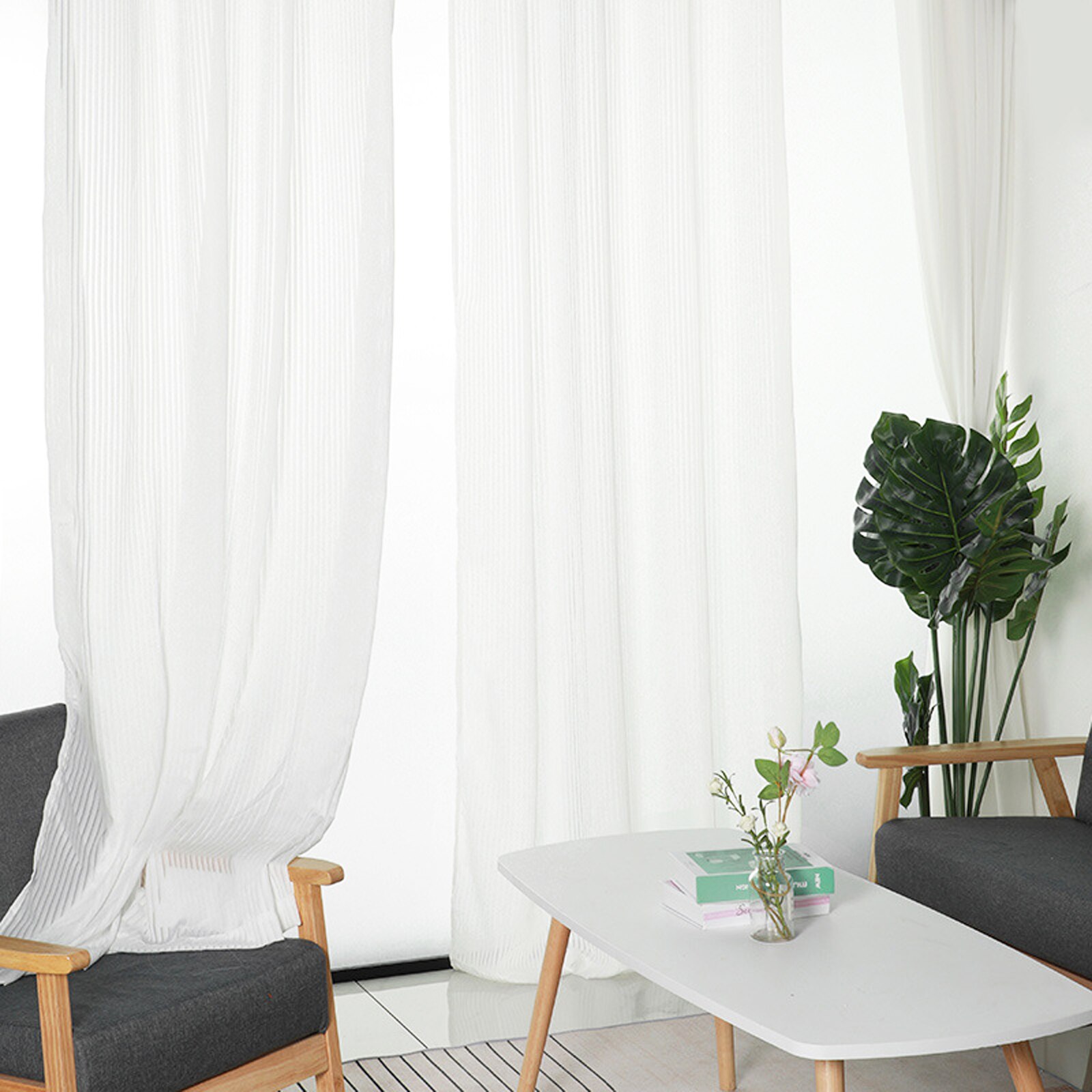 1 Panel Outdoor Waterproof Tulle Curtains Vertical Striped Venetian Blinds Vertical Window Screens Pergola Terrace UV Curtains